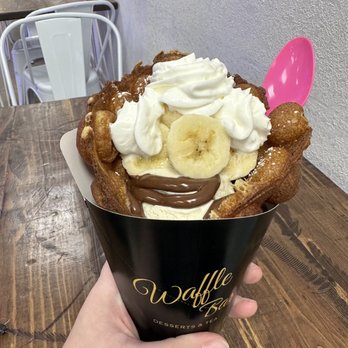 Waffle Bar - Bananutella waffle cone- YUM!!!!!! - Bubble Tea Near Me - Lakeville, Minnesota Waffle Bar - Bananutella waffle cone- YUM!!!!!! - Bubble Tea Near Me - Lakeville, Minnesota