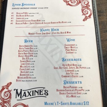 Maxine's Gumbo House - Menu - Cajun/Creole Near Me - Manor, Texas