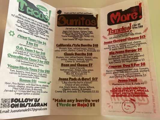 Menu photo 1 Juana Tamale Philadelphia, PA