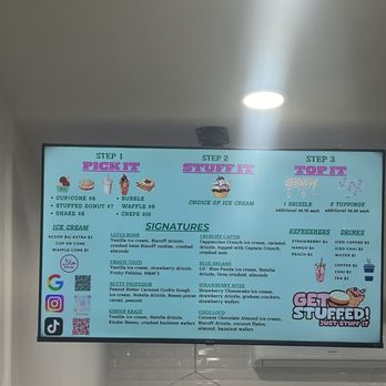 Get Stuffed - Menu inside 2 - Ice Cream & Frozen Yogurt Near Me - New York, New York
