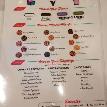 Popfancy Dessert Bar - Ice cream order card - Desserts Near Me - Houston, Texas