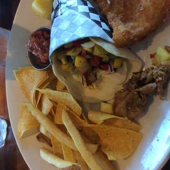Harbor Lights - A mixture of the fish tacos and the halibut fish and chips; shared with my friend! - Seafood Near Me - Tacoma, Washington