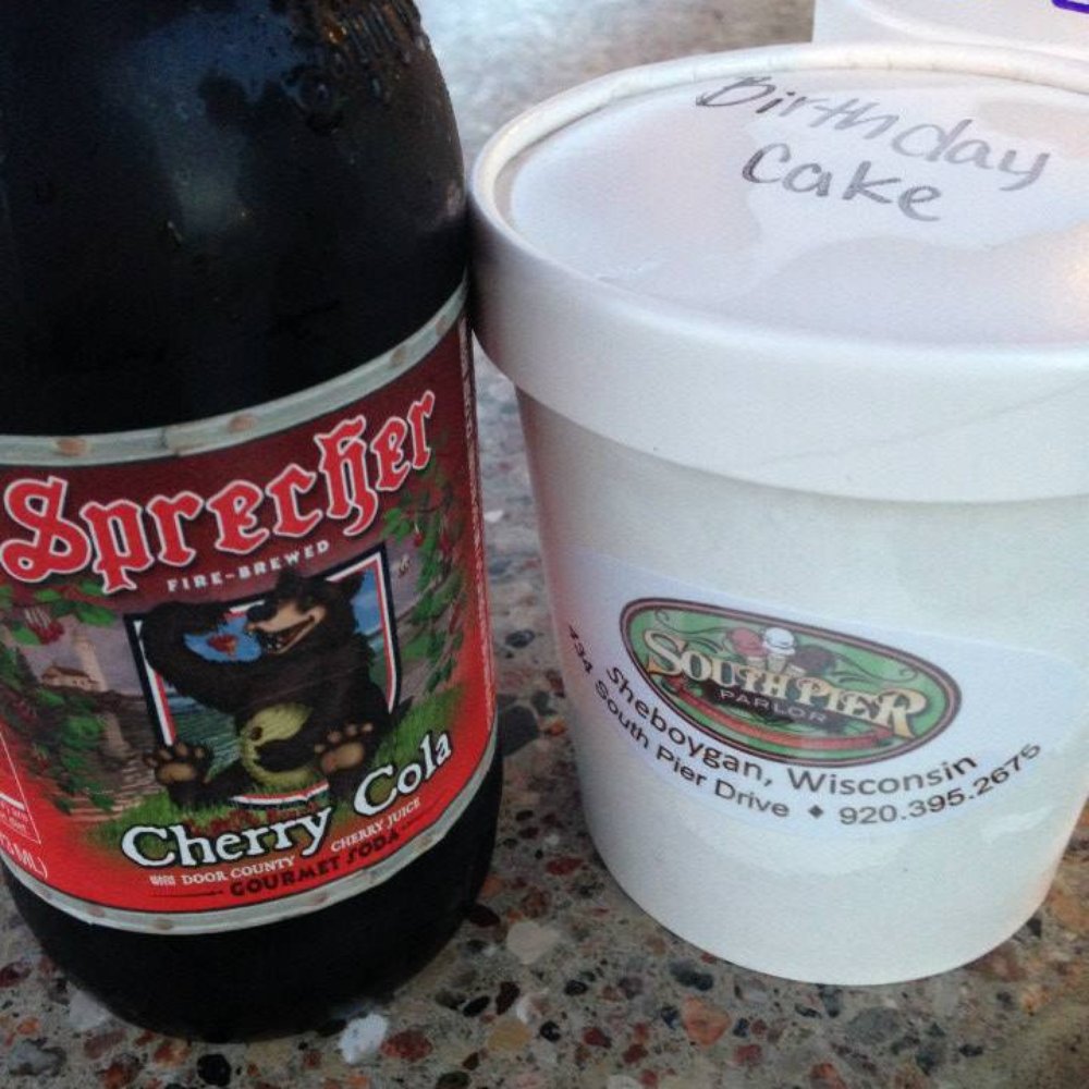 South Pier Parlor - Sprecher Cherry Cola and a pint to-go. - Ice Cream & Frozen Yogurt Near Me - Sheboygan, Wisconsin South Pier Parlor - Sprecher Cherry Cola and a pint to-go. - Ice Cream & Frozen Yogurt Near Me - Sheboygan, Wisconsin