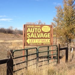 Loveland Auto Salvage - Turn left at this sign.