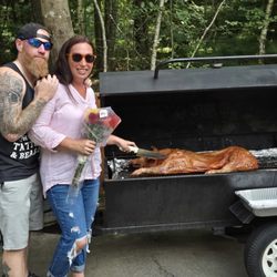 Bentley's Famous BBQ - Myself and beautiful wife.