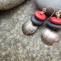 47 Degrees Art Gallery & Gift Shop - Beach Stone Earrings - Embellished with natural gemstones