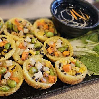 Happy Buddha Kitchen - Vietnamese Savory Mini Pancakes (Banh Khot) - Vegetarian Near Me - Temple City, California Happy Buddha Kitchen - Vietnamese Savory Mini Pancakes (Banh Khot) - Vegetarian Near Me - Temple City, California
