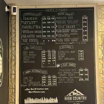 High Country Coffee - Menu - Coffee & Tea Near Me - Buhl, Idaho High Country Coffee - Menu - Coffee & Tea Near Me - Buhl, Idaho