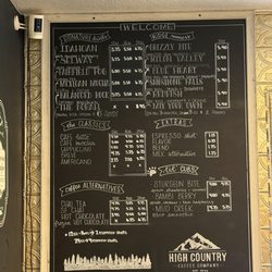 High Country Coffee - Menu