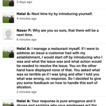 Fattoush - This is how management handles negative reviews. - Middle Eastern Near Me - Worth, Illinois Fattoush - This is how management handles negative reviews. - Middle Eastern Near Me - Worth, Illinois