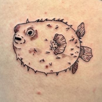 Lillies Tats - My fresh pufferfish tat - Tattoo Near Me - Trexlertown, Pennsylvania Lillies Tats - My fresh pufferfish tat - Tattoo Near Me - Trexlertown, Pennsylvania