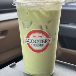 Scooter's Coffee - Matcha tea latte w/coconut milk, unsweetened.