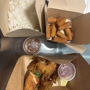 Pink Salt Grill - Side of steamed rice, half order fried chicken, 8 pieces lumpia - Filipino Near Me - Santa Clarita, California Pink Salt Grill - Side of steamed rice, half order fried chicken, 8 pieces lumpia - Filipino Near Me - Santa Clarita, California