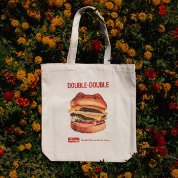 I heart Custom Shirts - The Double Double tote bag looks delicious! - Screen Printing Near Me - San Jose, California I heart Custom Shirts - The Double Double tote bag looks delicious! - Screen Printing Near Me - San Jose, California