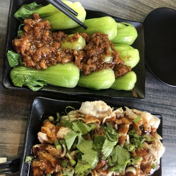 19 GOLD - Bok Choy with Meat Sauce and Taiwanese Style Braised Pork Intestine - Taiwanese Near Me - Seattle, Washington 19 GOLD - Bok Choy with Meat Sauce and Taiwanese Style Braised Pork Intestine - Taiwanese Near Me - Seattle, Washington