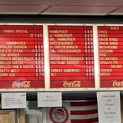 Yanni's Greek Express - Yianni's menu board Feb 2026