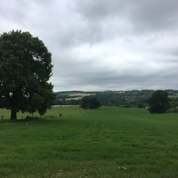 The rolling fields we walked across