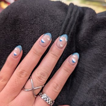 Secrete Nail Bar - Cloud nail design with builder gel with cat eye nail polish - Nail Salons Near Me - Westminster , California