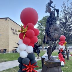 North Middle School - Viking statue and balloons