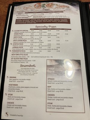 Menu photo 1 Elizabeth's Pizza Greensboro, NC Menu photo 1 Elizabeth's Pizza Greensboro, NC