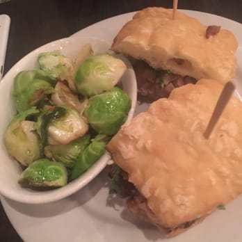 The Salted Pig - Pork Belly Sandwich and Brussels Sprouts. Get them! - Gastropubs Near Me - Riverside, California