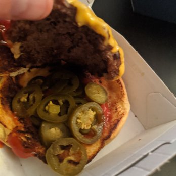Diesel & Duke - Cheeseburger with ketchup and jalapenos. - Burgers Near Me - Princeton, New Jersey
