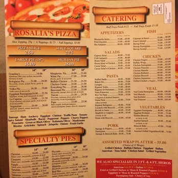 Rosalia's Pizzeria - Menu - Pizza Near Me - Forest Hills, New York Rosalia's Pizzeria - Menu - Pizza Near Me - Forest Hills, New York