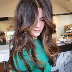 Christina & Martin Salon - Hand painting around face #faceframing and #haircut by #Christina_ivanoff