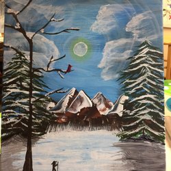 Paint With Me At 143 - My completed painting at the end of class