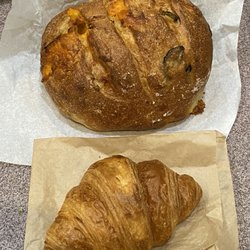 Proof Bread - Jalapeño cheddar boule and croissant