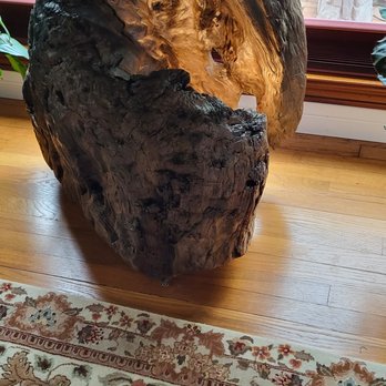 Old Fashioned Lumber - Base - I set a small tap on/off light inside to show off the swirling burl grain - Interior Design Near Me - San Diego, California