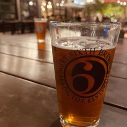 West Sixth NuLu - Amber ale on the patio of Nulu Marketplace