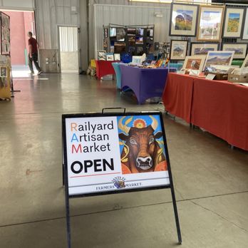 Railyard Artisan Market - an open sign - Farmers Market Near Me - Santa Fe, New Mexico Railyard Artisan Market - an open sign - Farmers Market Near Me - Santa Fe, New Mexico
