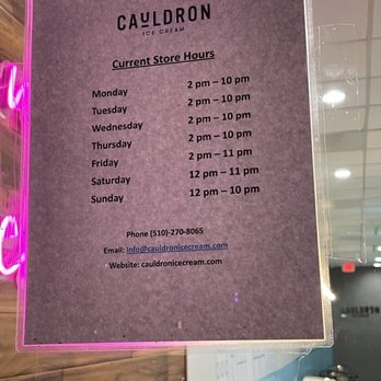 Cauldron Ice Cream - Hours - Ice Cream & Frozen Yogurt Near Me - Fremont, California