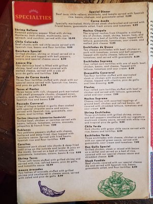 Menu photo 2 Ameca Mexican Restaurant White Hall, AR