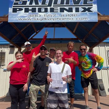 Skydive Phoenix - The team celebrating a newly licensed jumper! - Skydiving Near Me - Maricopa, Arizona