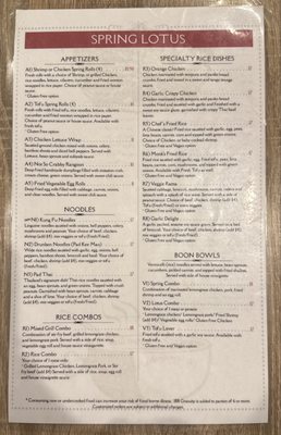 Menu photo 1 Spring Lotus Restaurant Wenatchee, WA Menu photo 1 Spring Lotus Restaurant Wenatchee, WA