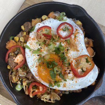 The Peached Tortilla - brisket hash - Asian Fusion Near Me - Austin, Texas The Peached Tortilla - brisket hash - Asian Fusion Near Me - Austin, Texas
