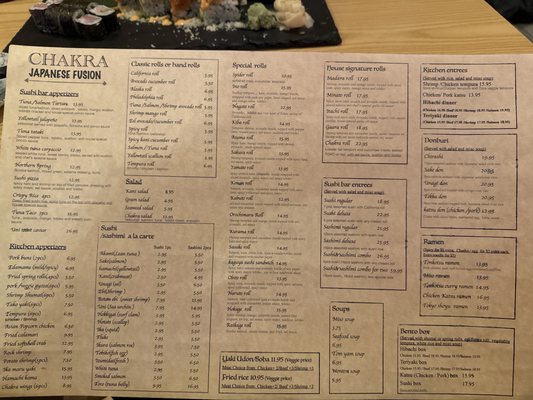 Menu photo 1 Chakra Japanese Fusion Flushing, NY Menu photo 1 Chakra Japanese Fusion Flushing, NY