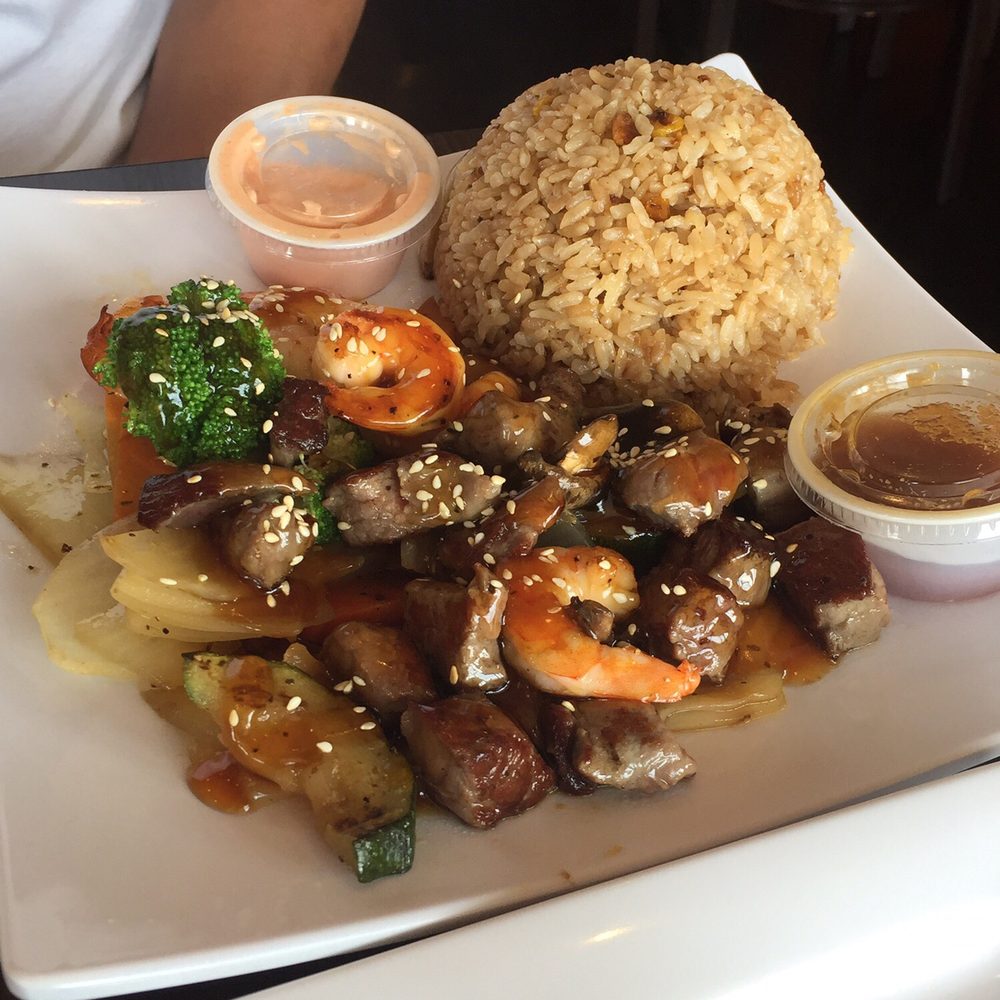Hachi Sushi - Combination steak & shrimp hibachi. - Japanese Near Me - Loves Park, Illinois