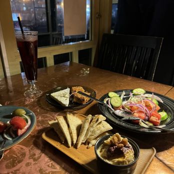 Ovelia - Small Side of Hummus, Greek Salad, Feta Cubes - Greek Near Me - Astoria, New York