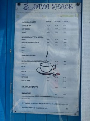Menu photo 3 Java Shack San Diego, CA