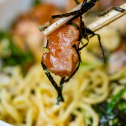 Pokeworks - Poke Your Way Bowl ($17.49) with Ramen Noodles, Salmon, Spicy Tuna