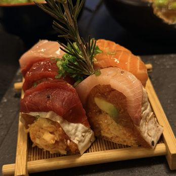 Kaiyu Sushi - Spicy crab, spicy tuna, avocado,, salmon, yellow, green, soy mustard sauce - Japanese Near Me - Los Angeles, California