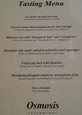 Menu photo 7 Osmosis Barcelona, B