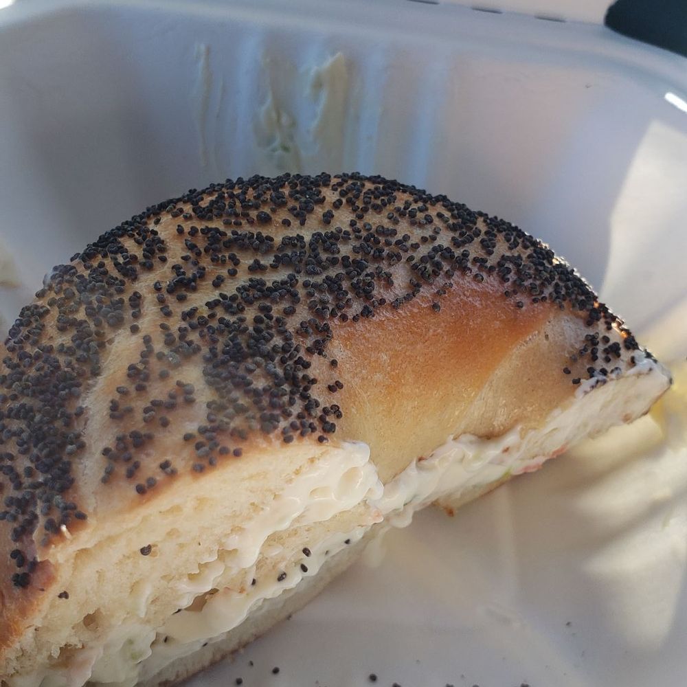 The Bagel Shack - Poppy Seed toasted well w/ veggie cream cheese, they cut into quarters...good bagel! Would order again! Great packaging for "to go". - Bagels Near Me - Dana Point, California The Bagel Shack - Poppy Seed toasted well w/ veggie cream cheese, they cut into quarters...good bagel! Would order again! Great packaging for "to go". - Bagels Near Me - Dana Point, California