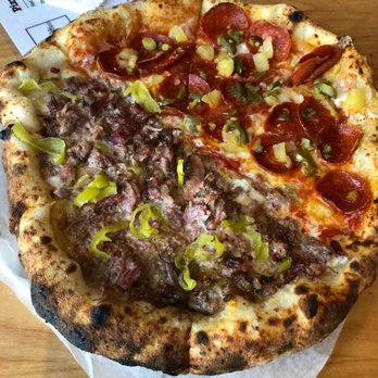Pizzeria Nomad - 1/2 PPJ & white pie w/brisket - Pizza Near Me - Amarillo, Texas Pizzeria Nomad - 1/2 PPJ & white pie w/brisket - Pizza Near Me - Amarillo, Texas