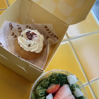 Butter Dose - Lychee rose cream puff and matcha trifle - Bakeries Near Me - New York, New York Butter Dose - Lychee rose cream puff and matcha trifle - Bakeries Near Me - New York, New York