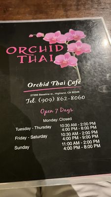 Menu photo 4 Orchid Thai Restaurant Highland, CA Menu photo 4 Orchid Thai Restaurant Highland, CA