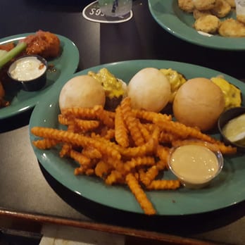 Hangar Pub & Grill - Cheeseburger sliders w/ sweet potato fries, Boneless wings w/ red alert sauce, and fried pickles. All delicious. - Pubs Near Me - Amherst, Massachusetts Hangar Pub & Grill - Cheeseburger sliders w/ sweet potato fries, Boneless wings w/ red alert sauce, and fried pickles. All delicious. - Pubs Near Me - Amherst, Massachusetts